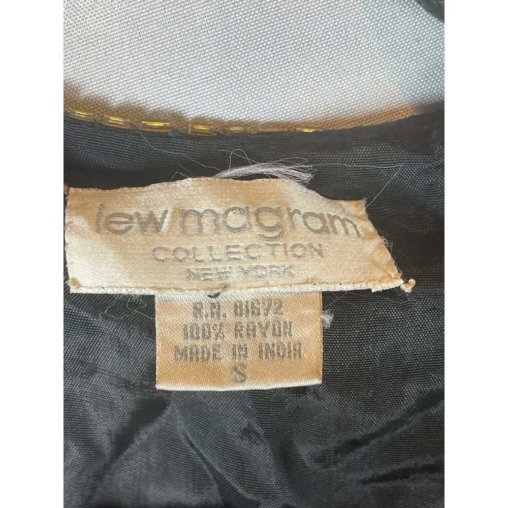 Vintage Lew Magram Artsy Beaded Sequin Cropped Multi Color Blazer Jacket Sz. S - Picture 4 of 9